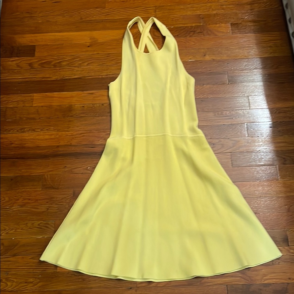 Elegant Yellow Halter Dress